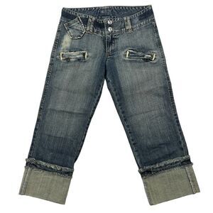 Pre-Loved Gang-Rio Brazilian Women US 2 Jeans Washed Denim Capri 3/4 Pants